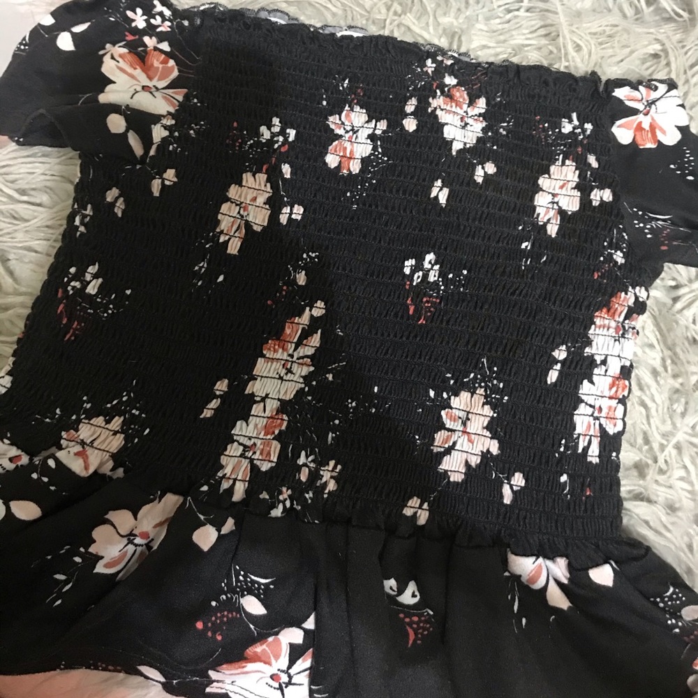 Off the shoulder floral shirt